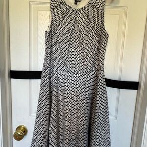 Elegant Black and White Polka Dot Dress